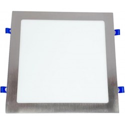 Placa LED de Techo 25W Cuadrada (CCT Regulable en Blanco-Neutro-Cálido) Panel LED Níquel