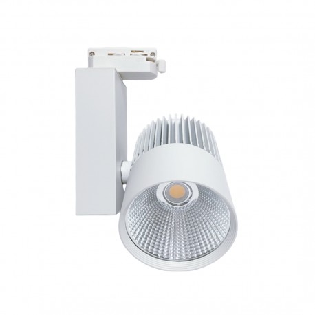 Foco de Carril LED 30W Monofásico de 2 Hilos,Blanco Focos Led de Techo Iluminacion Para Comercial