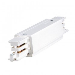 Conector Para Unir Carril Trifásico Tipo I Color Blanco Rectangular Aluminio