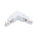 Conector Para Unir Carril Trifásico de 4 Hilos Tipo L Color Blanco Rectangular