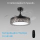 Ventilador de Techo con Luz Led 66W (36W/Luz+DC32W/motor),Con Control Remoto Cambiar la Temperatura de Color,Negro