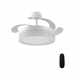 Ventilador de Techo con Luz Led 66W (36W/Luz+DC30W/motor),Con Control Remoto Cambiar la Temperatura de Color,Blanco