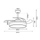 Ventilador de Techo con Luz Led 68W,Con Control Remoto Cambiar la Temperatura de Color