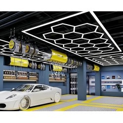 Lámpara LED Techo con Diseño de Panal 15 luces LED Hexagonal 650W (Blanco Frío,6500k),Luces de Tubo Modelado LED 