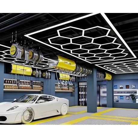 Lámpara LED Techo con Diseño de Panal 15 luces LED Hexagonal 650W (Blanco Frío,6500k),Luces de Tubo Modelado LED 