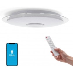 Plafon con altavoz LED Lámpara de Techo con Altavoz Bluetooth 36W Ø500,APP + Mando a Distanci