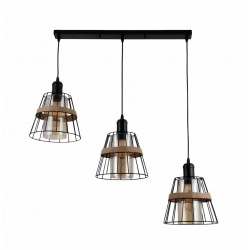 Lámpara Colgante de Techo Vintage,Casquillo E27 Retro 3 Luces (Sin Bombillas),Luces de Estilo Rústico Aluminio