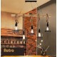 Lámpara Colgante de Techo Vintage,Casquillo E27 Retro 5 Luces (Sin Bombillas),Luz de Madera y Cadena de hierro de Estilo Rústico