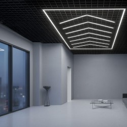 Lámpara LED Techo de Panal,Regleta Led Hexagonal (7 Flechas 384W) Blanco Frío 