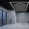 Lámpara LED Techo de Panal,Regleta Led Hexagonal (7 Flechas 384W) Blanco Frío 
