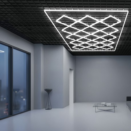 Lámpara LED Techo de Panal,Regleta Led Hexagonal (Rombo 680W) Blanco Frío