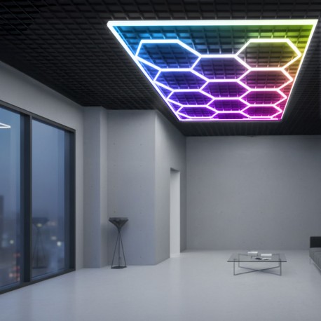 Regleta Led Hexagonal Panel Abeja (11 Luces LED Hexagonal 200W RGB)