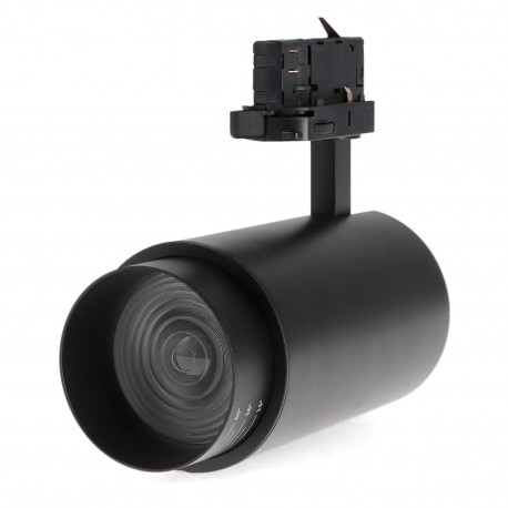 Foco Led Para Carril Black Bari 30W óptica Regulable Trifásico Cct No Flicker