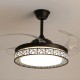 Ventilador de Techo con Luz Led 66W (36W/Luz+DC32W/motor),Con Control Remoto Cambiar la Temperatura de Color,Negro