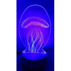 LAMPARA NOCTURNA FORMA MEDUSA 3D 5W RGB
