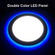 PANEL CRISTALINO BORDEADO DE LED AZUL CIRCULAR, CON DOS POTENCIAS 12W Y 18W, MANEJA CON 3 POSICIONES DE LUZ 