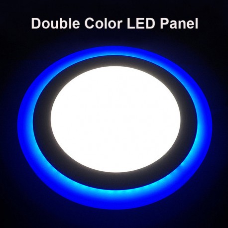 PANEL CRISTALINO BORDEADO DE LED AZUL CIRCULAR, CON DOS POTENCIAS 12W Y 18W, MANEJA CON 3 POSICIONES DE LUZ 