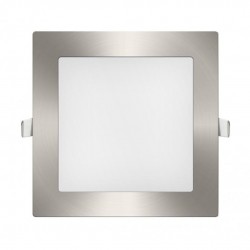 Placa LED Cuadrada 20W (CCT Regulable en Blanco-Neutro-Cálido) Empotrado Niquel Marco Plata